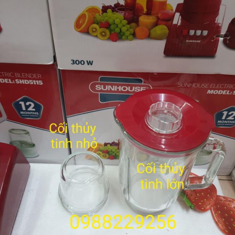 Cối thủy tinh lớn, nhỏ máy xay sunhouse SHD5112/ SHD5115/ SHD5580