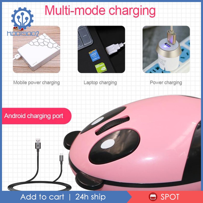 Portable Cute 2.4G Wireless Gaming Mini Mouse Panda 1200 DPI 3 Buttons Pink