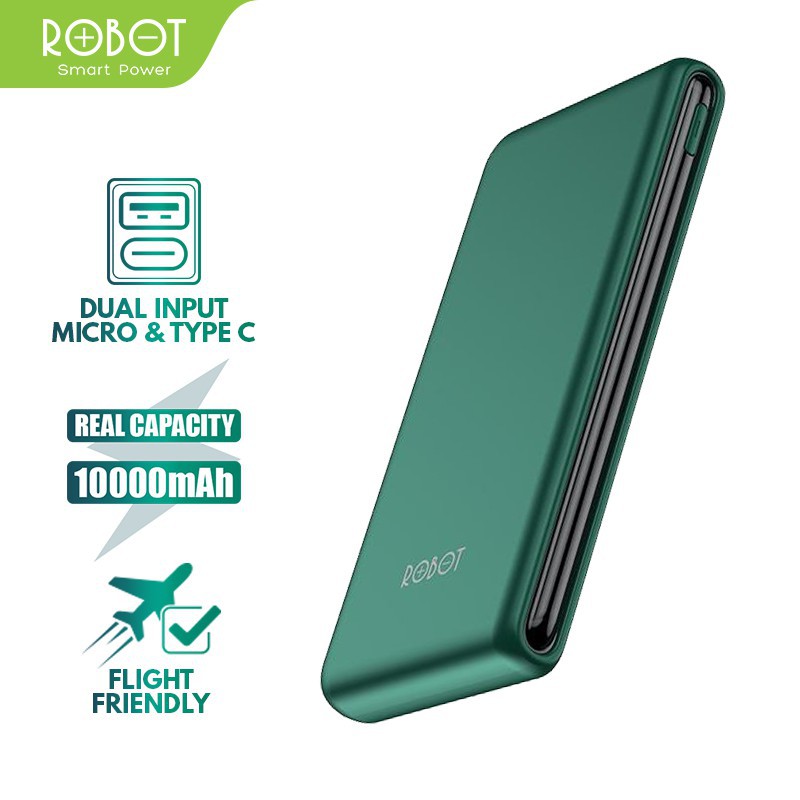 Pin Sạc Dự Phòng 10000mAh ROBOT RT180 1 Output USB & 2 Input Micro/Type-C - BẢO HÀNH 12 THÁNG 1 ĐỔI 1 | BigBuy360 - bigbuy360.vn