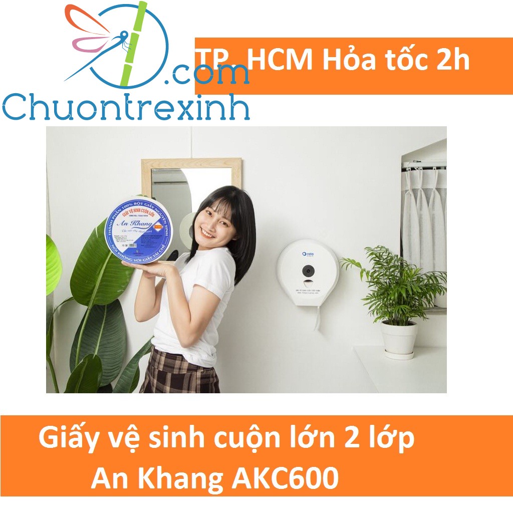 Giấy vệ sinh công nghiệp cuộn to lớn cao cấp 600g/AKC600: cung cấp cho nhà hàng khách sạn Choice L Lotte