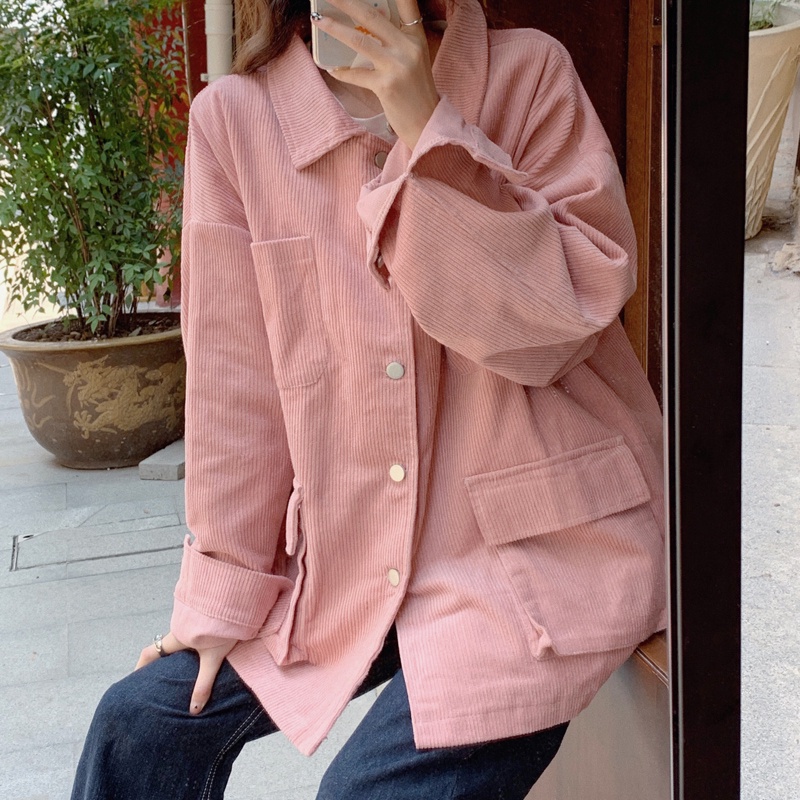SUXI Áo khoác blazer nhung màu trơn phối nút phong cách Hàn Quốc thiết kế mới thời trang mùa thu cho nữ