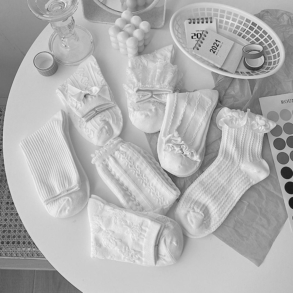 Vớ Cotton 26Eddie Đính Nơ Họa Tiết Hoa Dễ Thương Phong Cách Harajuku Cho Nữ