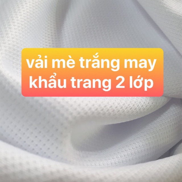 Combo 2m vải thun mè trắng và 20m chun xốp may khẩu trang 2 lớp [NOON Fashion]