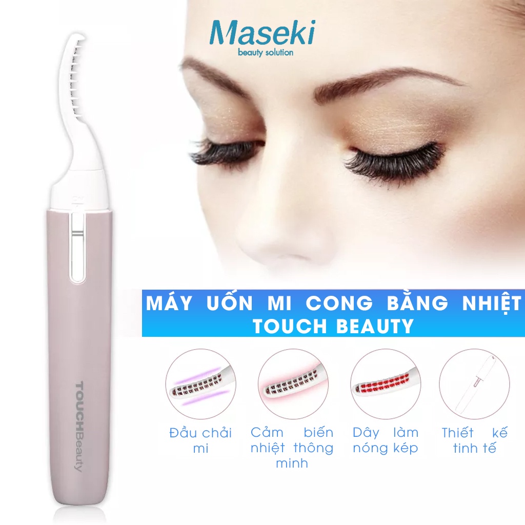 Máy Uốn Mi Cong Bằng Nhiệt Touch Beauty, Làm Nóng Mi, Uốn, Chải Mi Nhanh Chóng, Dùng Pin