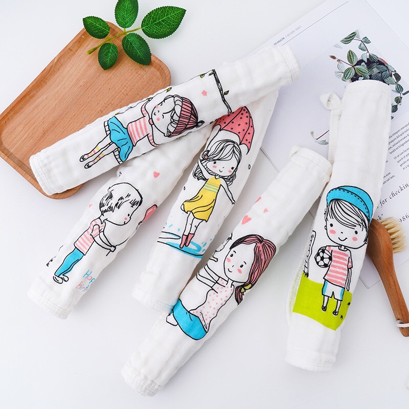 Set 5 khăn mặt xô dày dặn mềm mịn cho bé yêu của bạn - 𝐘𝟕𝟏