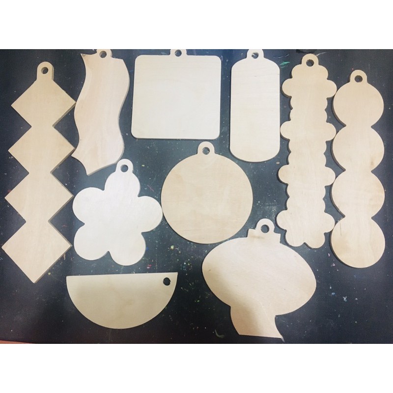 Set 10 mảnh gỗ Tết 10-20cm cho bé vẽ để treo cây đào ngày Tết