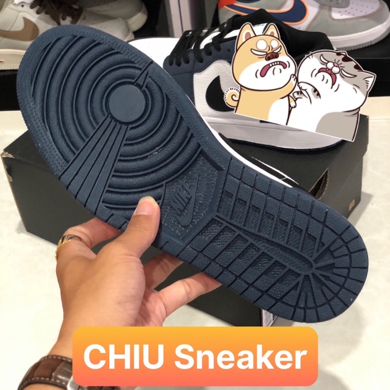 Giày Sneaker jd1 low xanh dương navi phiên bản cao cấp giày thể thao Jordan 1 cổ thấp navi xanh dương