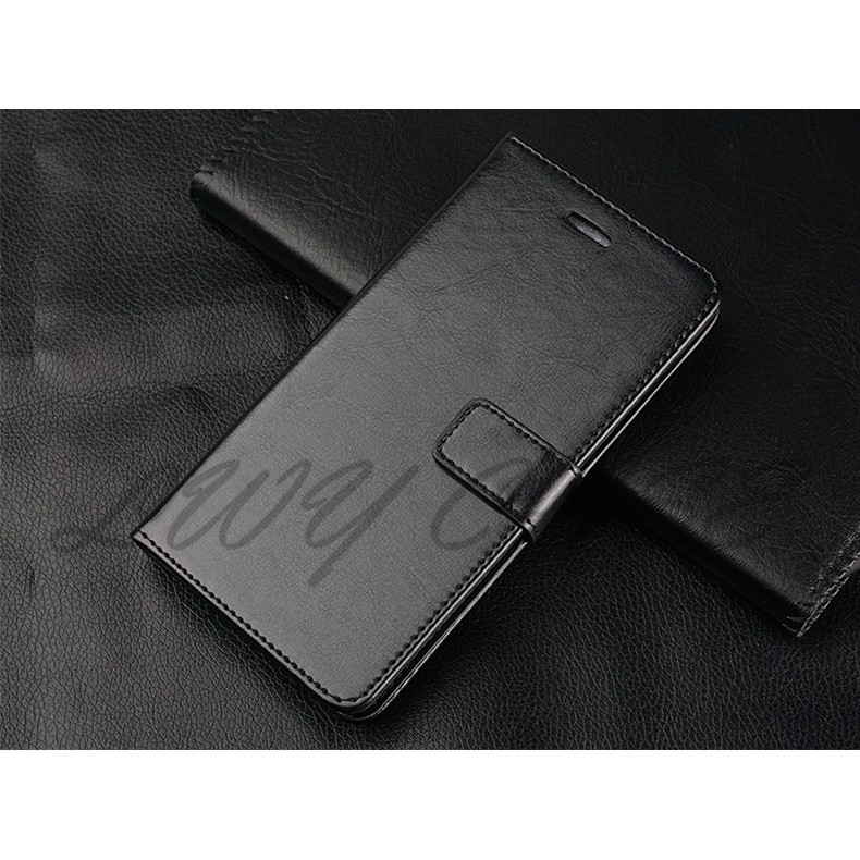 Bao da điện thoại nắp gập màu trơn cổ điển cho Samsung Galaxy A9 Pro