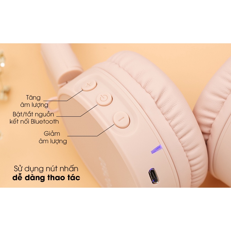 Tai nghe chụp tai bluetooth Mozard K8 chính hãng pin trâu âm thanh dày chắc 2906linh