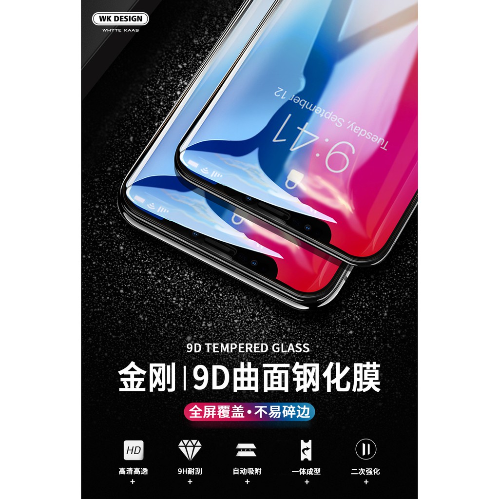 Dán cường lực iPhone 7 8 Plus X XS Max XR Kingkong hộp sắt 3D WK chính hãng