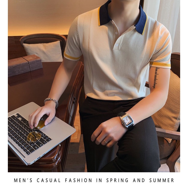 Áo polo nam len mongtoghi hàn quốc mềm mịn thoáng mát ABABA - ABA-POLOLEN