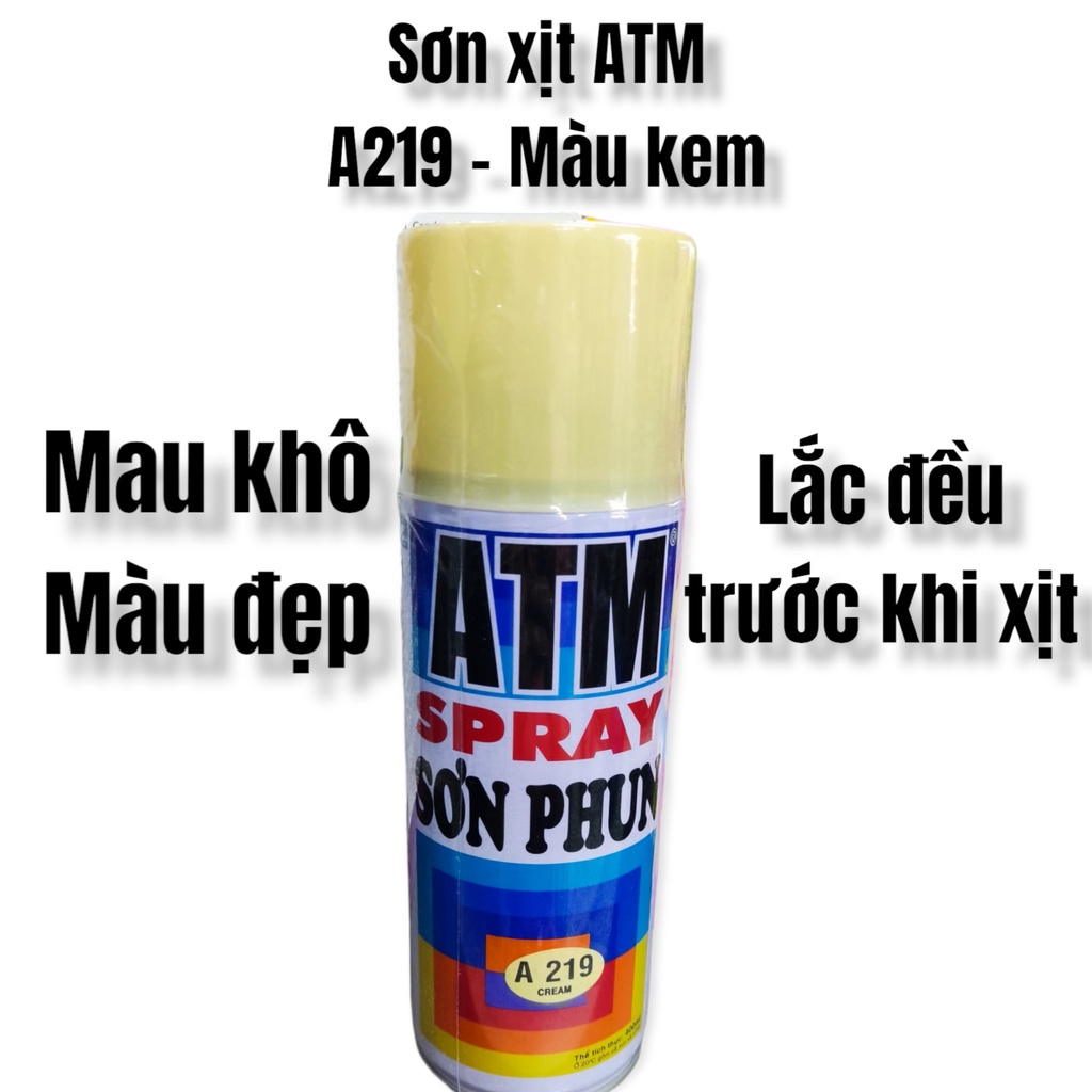 Sơn xịt ATM - A219  màu kem -A241 vàng nghệ -A240 tím -A299 hồng - 400ml