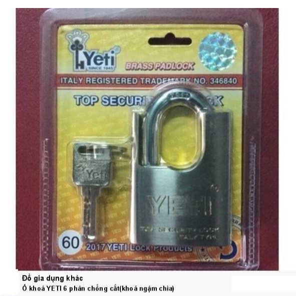 Ổ KHÓA YETI ĐỒNG THAU CHỐNG CẮT HÀNG CAO CẤP MỸ