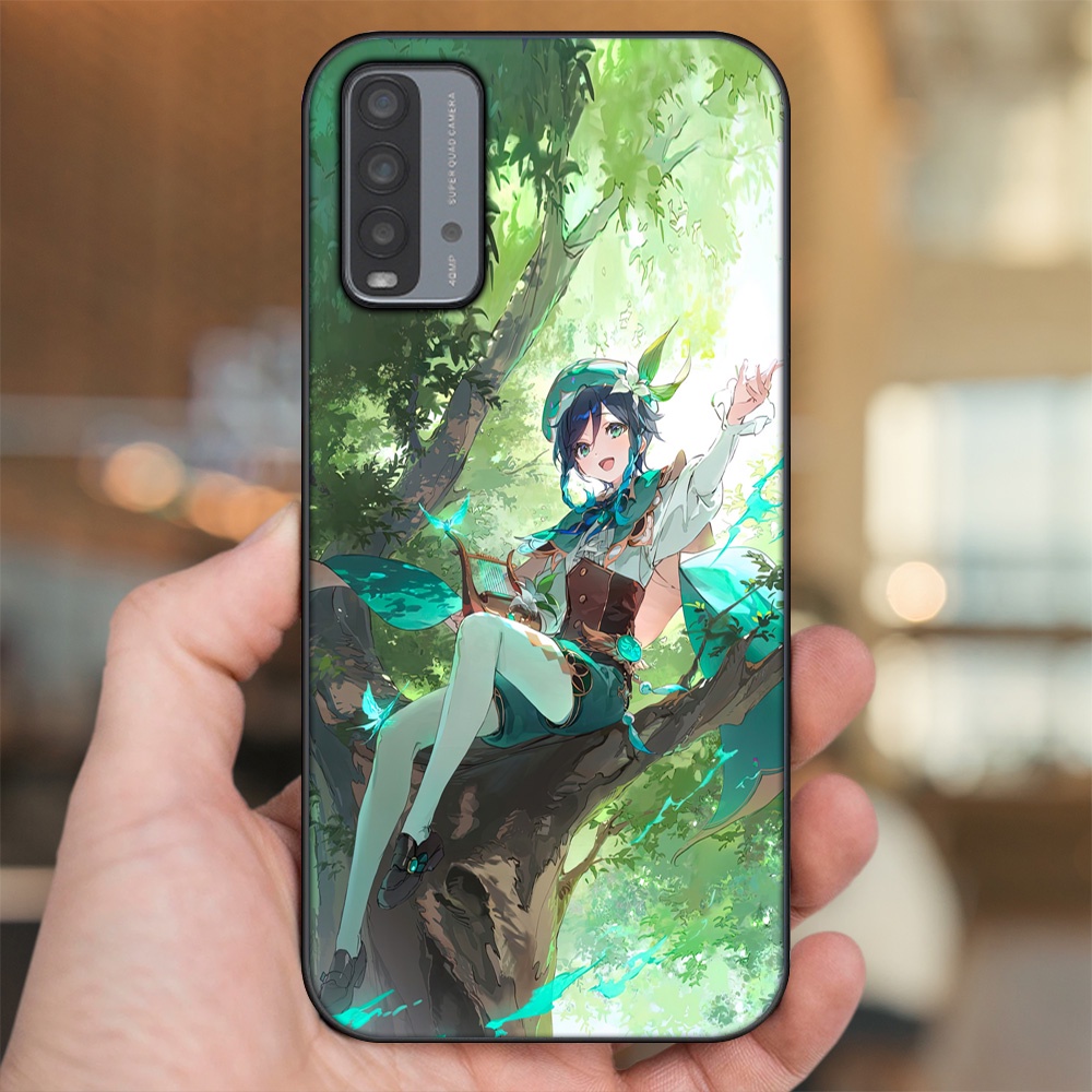 Ốp lưng Xiaomi Redmi 9T viền đen in hình Venti Genshin Impact