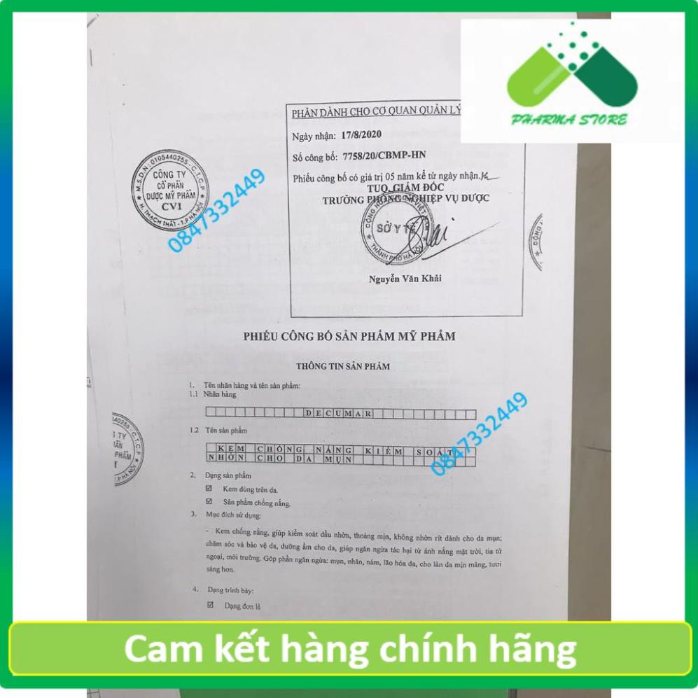 [NEW] Combo DECUMAR ADVANCED [Gel ngừa mụn, gel rửa mặt kiềm nhờn, kem chống nắng] (Decuma, advance] | BigBuy360 - bigbuy360.vn