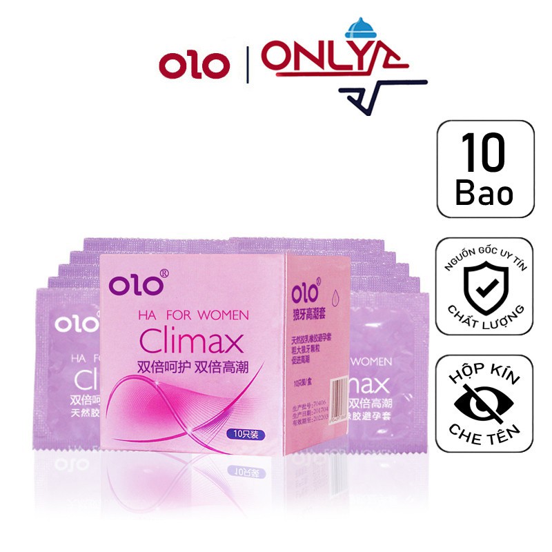 Bao Cao Su OLO Climax Ha For Women Có Gai Li Ti Gel Bôi Trơn Nuôi Dưỡng Sâu Siêu Mỏng Nội Địa Trung 10 BCS