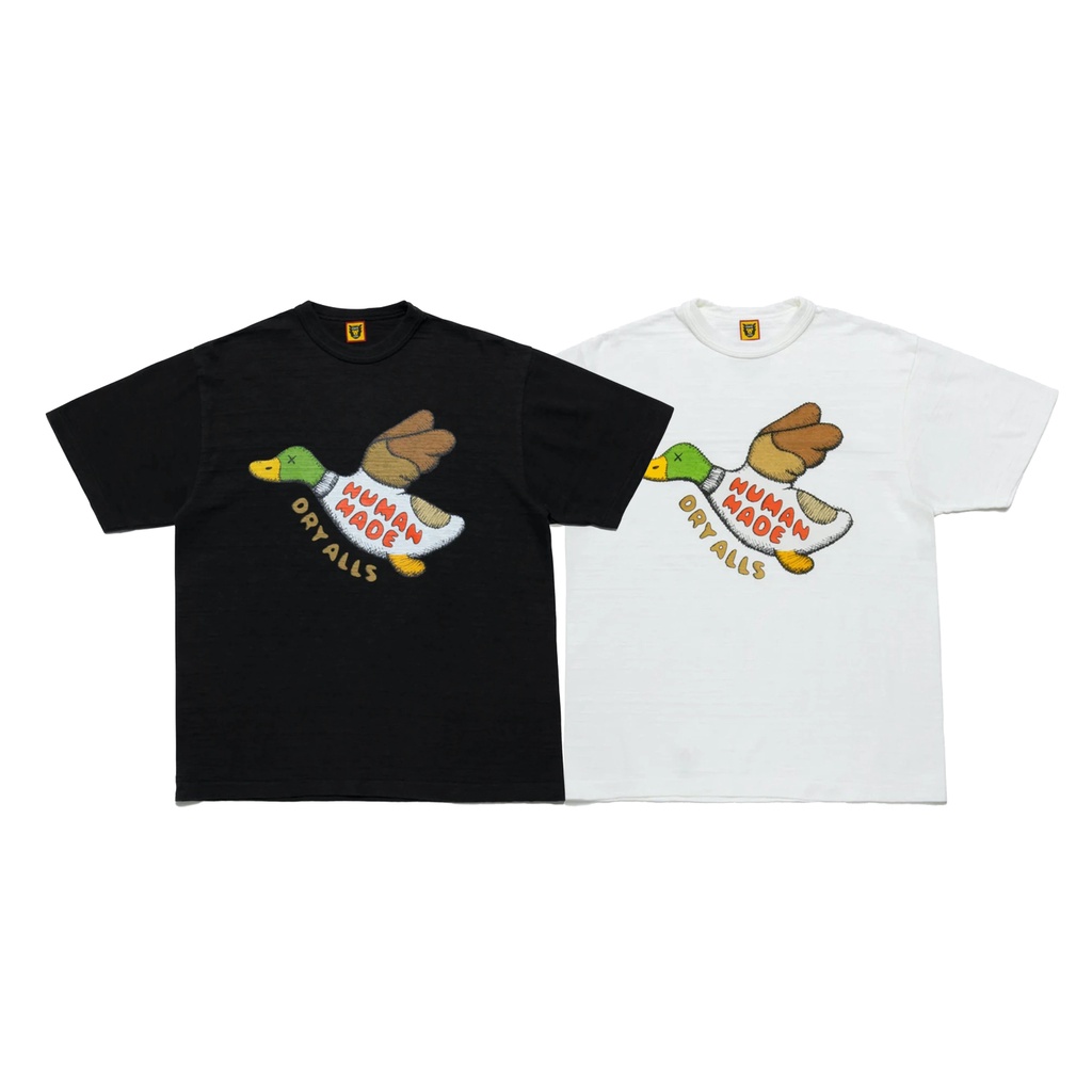 HUMAN MADE x KAWS Joint Flying Duck Wild Duck Love Print LOGO Round Neck Couple Short Sleeve T-Shirt