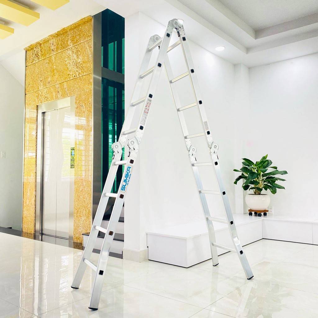 Thang nhôm gấp 4 đoạn SUMIKA SK604 , 14 tư thế sử dụng, tải trọng 150kg