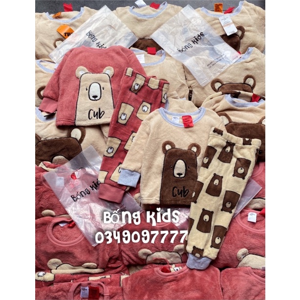 Bộ Nỉ Bông Bé Trai & Bé Gái Gấu MG
