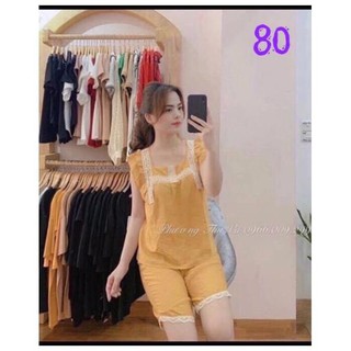 Bộ đồ bầu lửng mặc nhà chất đũi mát mẻ