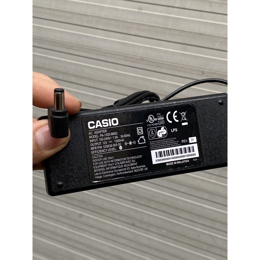 Adapter dây nguồn đàn organ Casio 12V 1500mA chính hãng