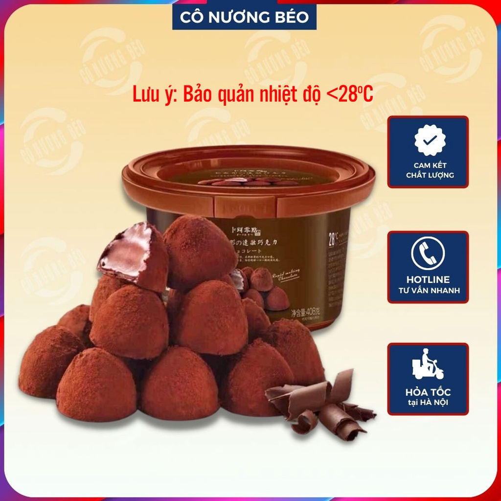 Socola tươi Nama chocolate nguyên hộp 408g khoảng 60 viên - đồ ăn vặt cô nương béo