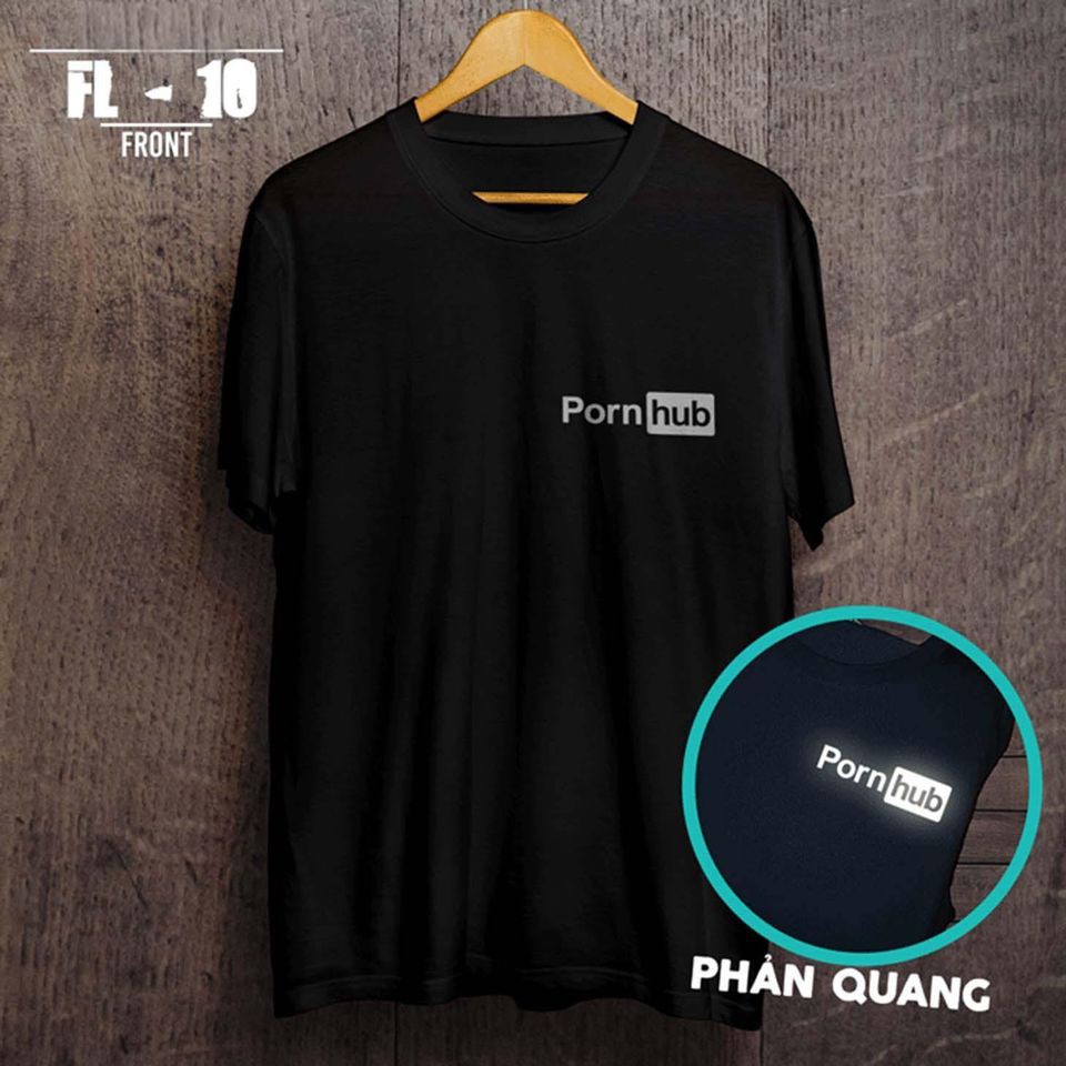 Áo phông phản quang Một màu Porn Hub, áo thun nam nữ, quần kaki, quần nữ, sét bộ mặc ở nhà, áo thun tay dài