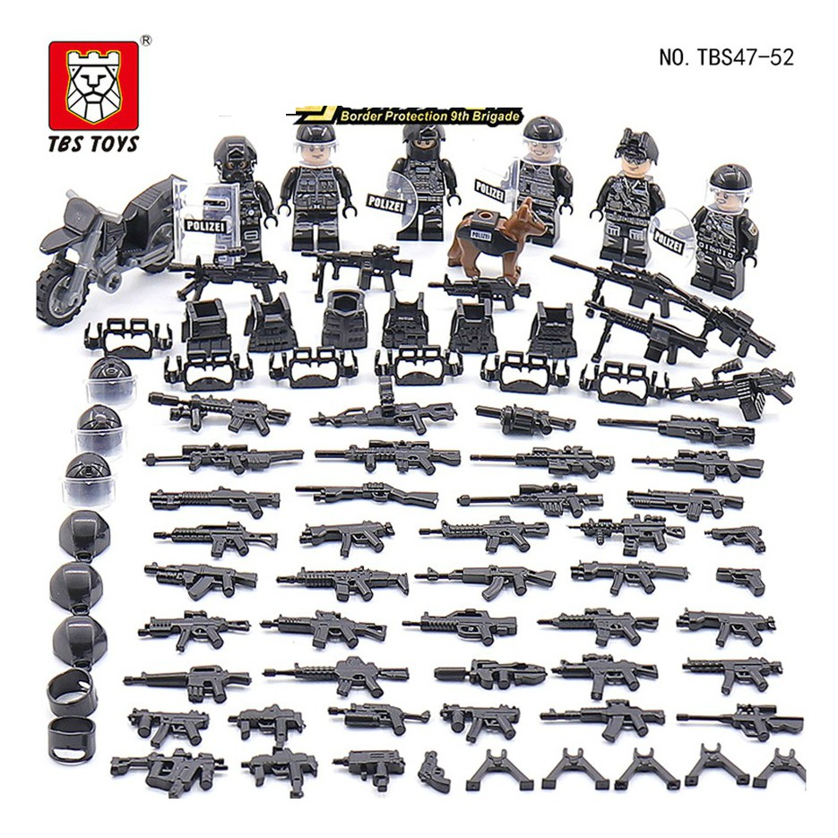 COMBO 6 Lính Đặc Nhiêm Swat Trang Bị Đầy Đủ Như Hình - Mini Minifigures Army TBS 47-52