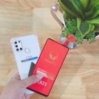 Combo Kính Cường Lực Full Màn Hình Samsung A21s / A21 và Ốp Lưng chống sốc trong suốt loại 1 Full 4 góc