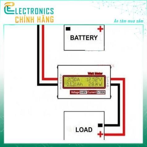 Đồng Hồ LCD Đo Dòng Volt Ampe Dc 0-100A 0-60V