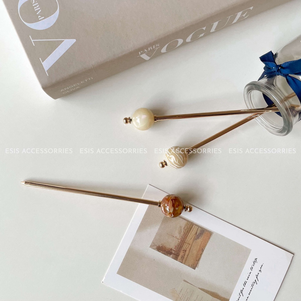 TRÂM CÀI TÓC KIM LOẠI HẠT GRANITE HÀN QUỐC CAO CẤP ESIS ACCESSORIES