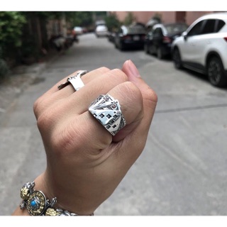 Nhẫn thần bài, nhẫn lá bài bạc 925 cao cấp