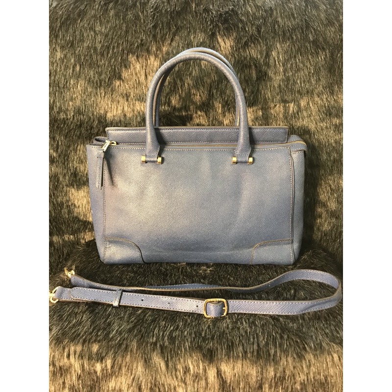 💚 👜  Túi chuẩn si da xước hạt mài xanh dương hiệu Sisley👜 có mác hiệu bên trong.👜