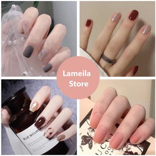 [ SANG CHẢNH] Set 24 móng giả kèm keo dũa kiểu dáng chọn lọc độc đáo