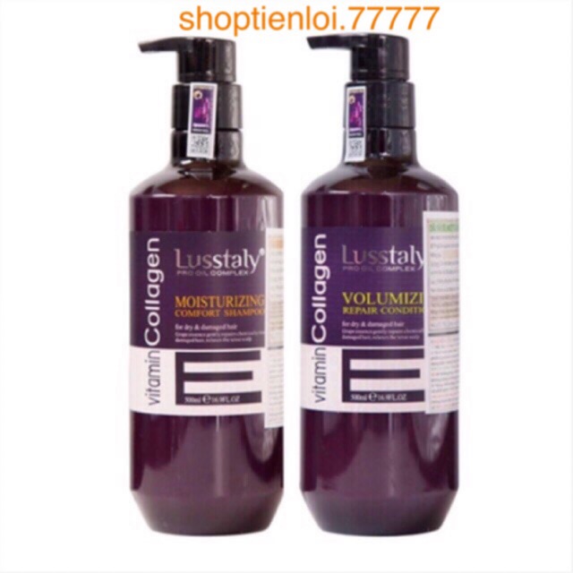 Siêu Rẻ Cặp Dầu Gội Dầu Xả Lusstaly Vitamin E 500ML Phục Hồi Hư Tổn Trị Rụng Không Gàu-Ngứa