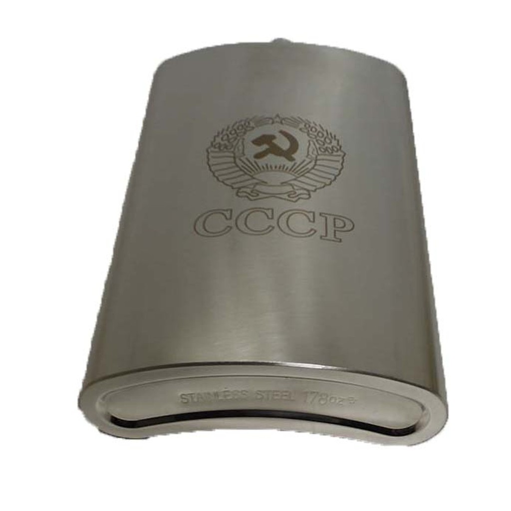 Bình đựng rượu nước inox cccp loại cao cấp kèm bao da , logo cccp 178oz ~ 5,4 Lít