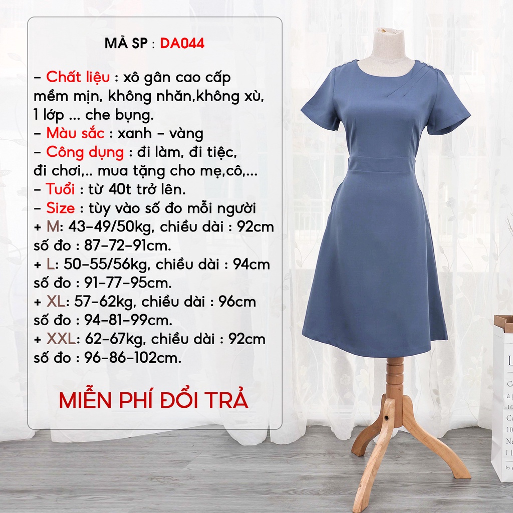 Đầm Xòe Công Sở Sang Trọng Bigsize AMYRA , Thiết Kế Dáng Xòe Đính Ngọc Có Túi Cao Cấp Phù Hợp Đi Làm Đi Tiệc DA044