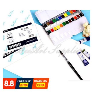 [ HỌA CỤ ONLINE ] Giấy Vẽ Màu Nước Paul rubens 100% Cotton (túi 10 tờ A4, A5)