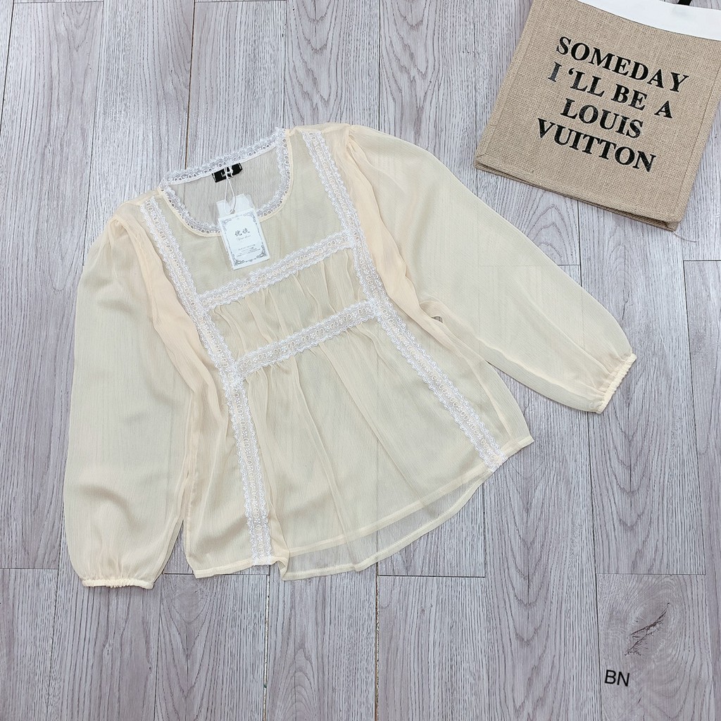 Áo kiểu nữ tơ ren dài tay