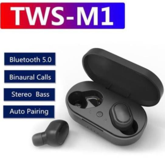 Tai nghe bluetooth M1 Freeship  Giảm 15k tai nghe không dây nhập [DONG15]  Tai nghe như airpods cảm biến vân tay