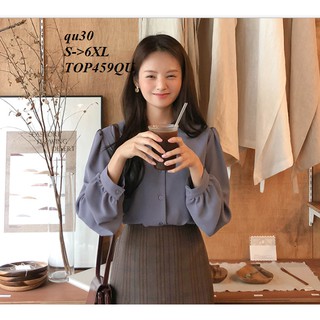 TOP375 ÁO SƠ MI VOAN LỤA CỔ TIM