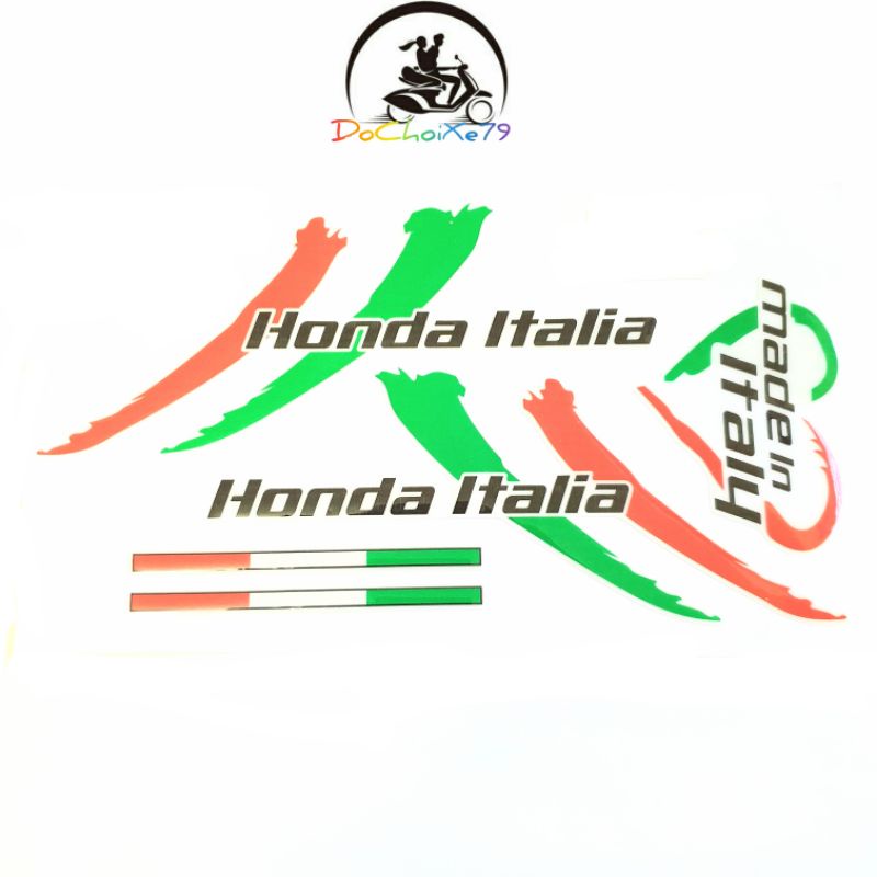 Decal tem nổi chữ Honda Italia cao cấp dán xe máy chống thấm nước, chống bay màu