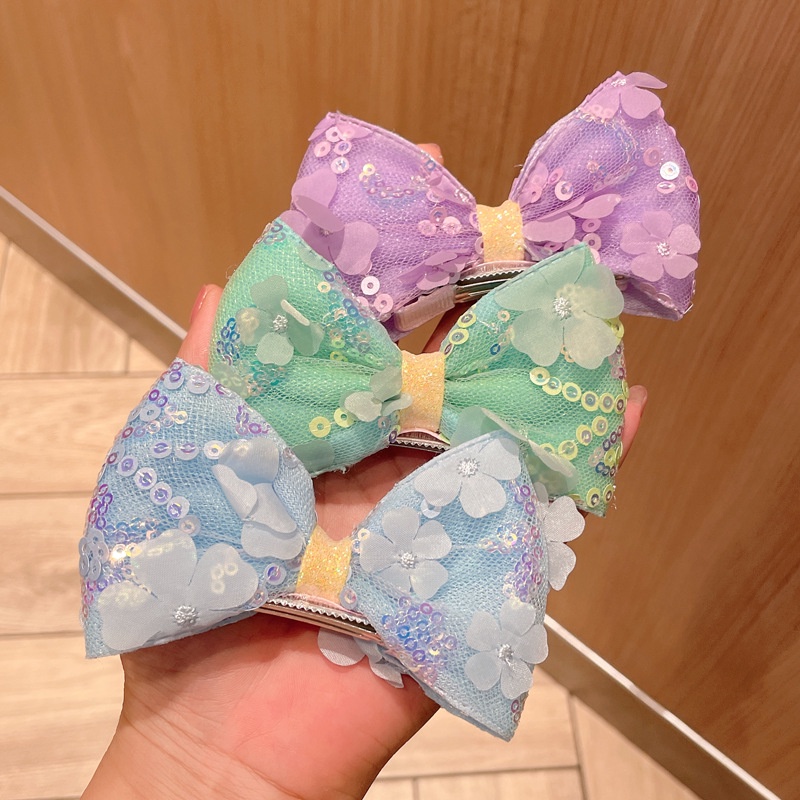 Kẹp Tóc Hình Nơ Đính Kim Sa Lấp Lánh Thời Trang Hàn Quốc Cho Nữ