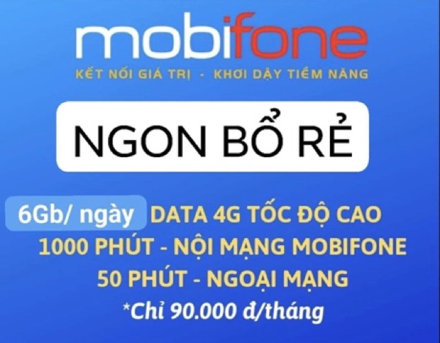 Sim 4G mobifone c90n miễn phí 6gb/ ngày, gọi miễn phí