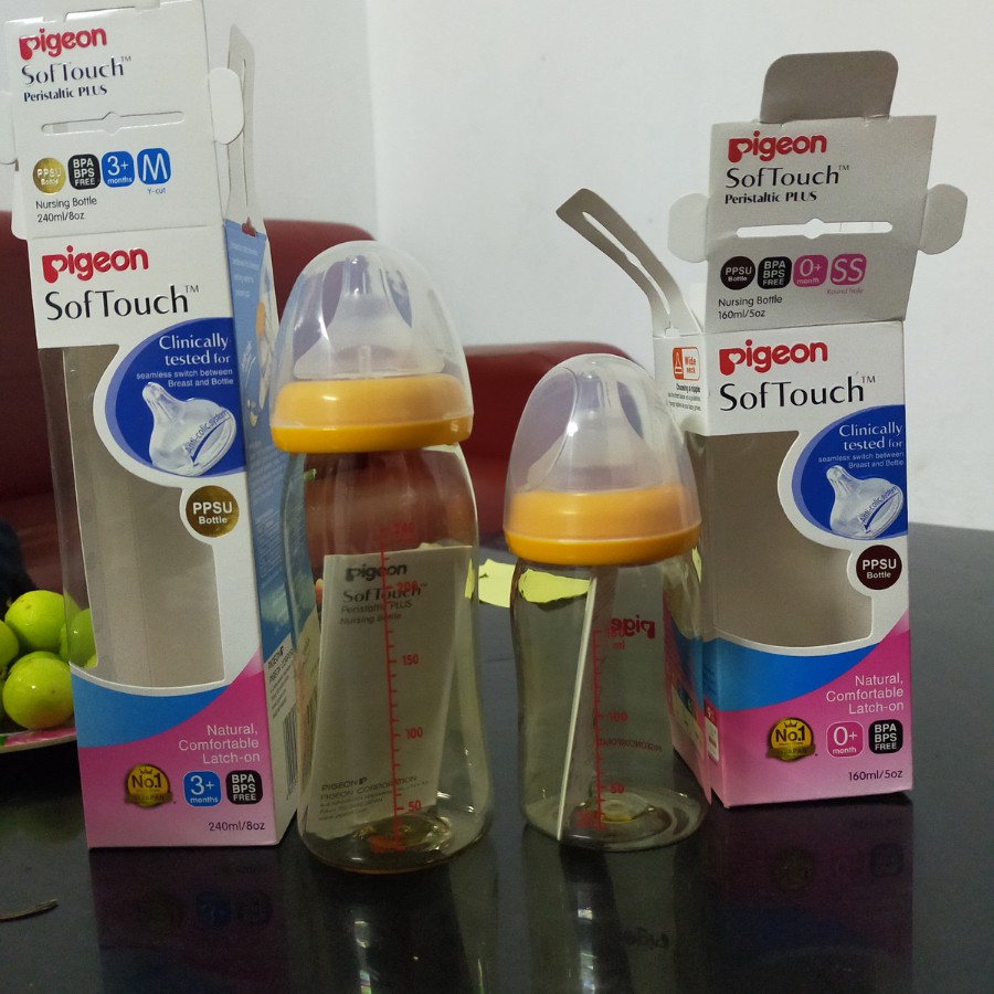 ĐỦ SIZEBình Sữa Pigeon Cổ Rộng Cao Cấp 160ml/240ml HÀNG NHẬP KHẨU