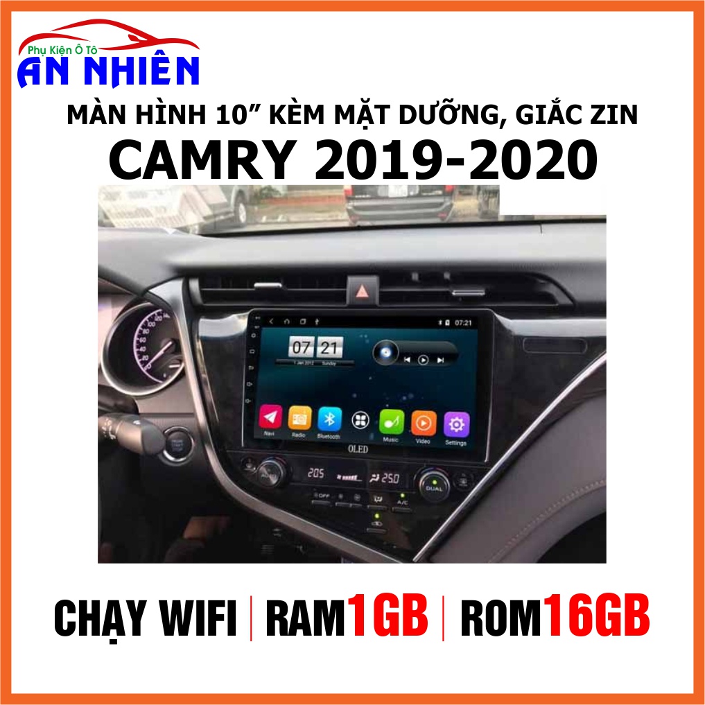 Màn Hình Android 10 inch Cho Xe CAMRY 2019-2021 - Đầu DVD  Android Kèm Mặt Dưỡng Giắc Zin Canbus Cho Toyota Camry