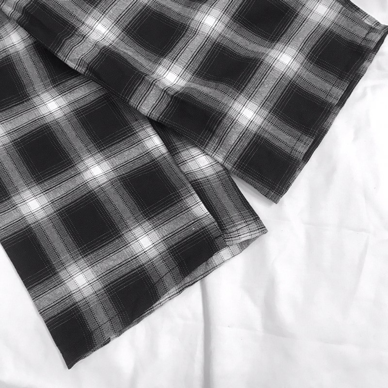 [Có Giải Rút+Cam Kết Đổi Trả]Quần Kẻ Caro Ống Rộng, Quần Baggy Ống Rộng Nam Màu Đen Có Giải Rút Vải Không Xù-CR01 | BigBuy360 - bigbuy360.vn