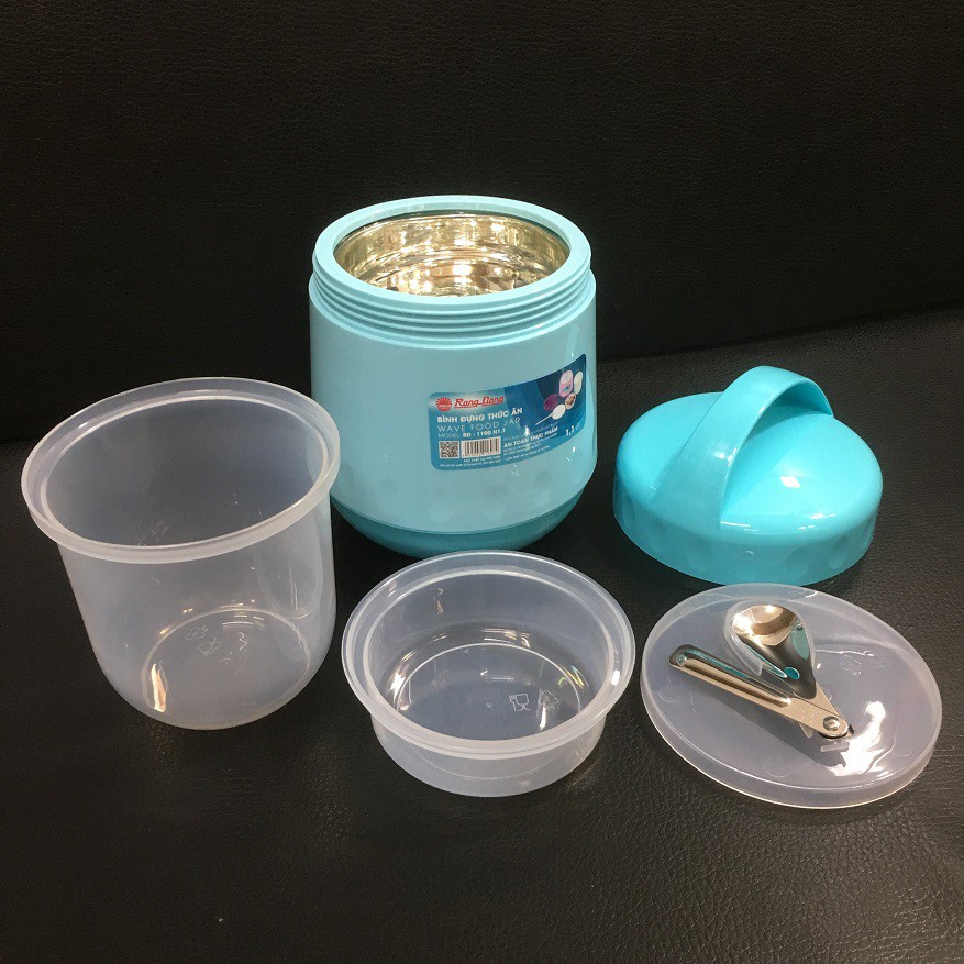 Hộp đựng thức ăn, Bình đựng thức ăn Rạng Đông dung tích 1100ml phủ 3 lớp ủ nhiệt tốt - Hàng chính hãng
