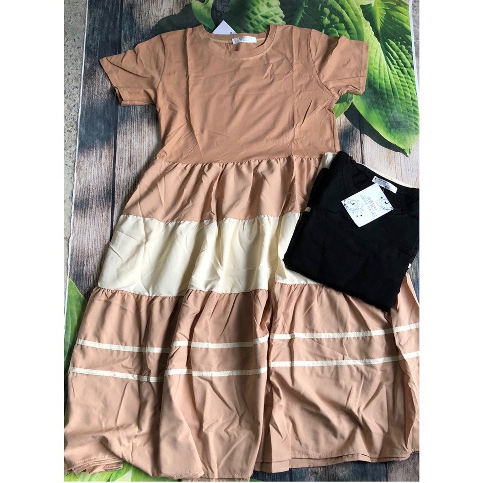 Váy Bầu coton cao cấp ❤️100%coton thấm hút mồ hôi❤️có 2 màu phối trắng siêu đẹp ❤️freesize 45kg-68kg VB45