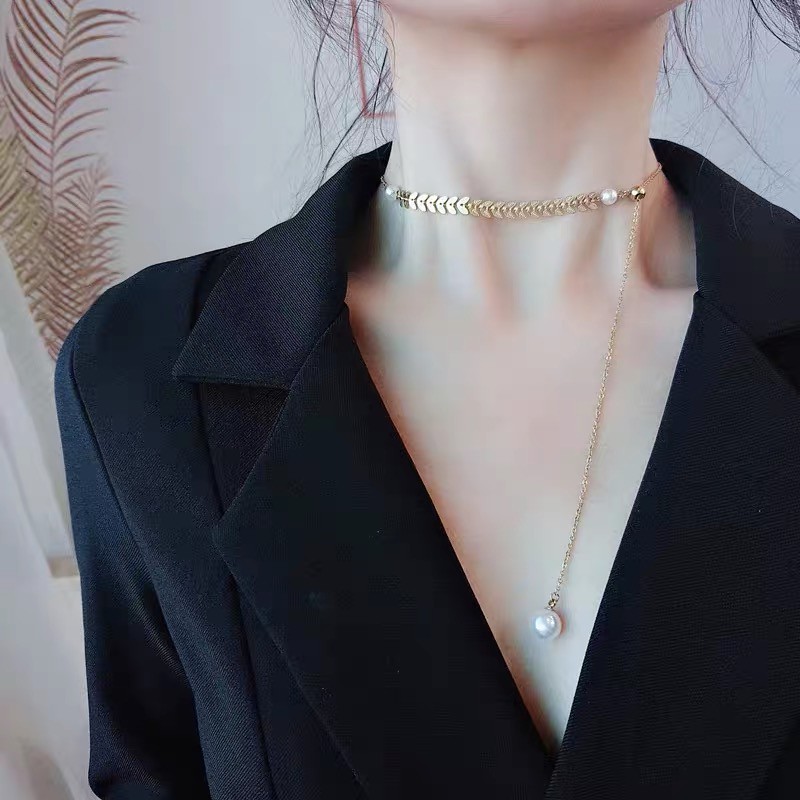 Dây Chuyền Vòng Cổ Hình Chiếc Lá Phong Cách Hàn Quốc Thanh Lịch Sang Trọng Mainia Shop